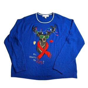 Jolly Sweaters Reindeer"Bro Wheres the Party"Christmas Sweater Mens 2XL-2305